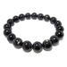  genuine black hypersthene beaded stretch bracelet 