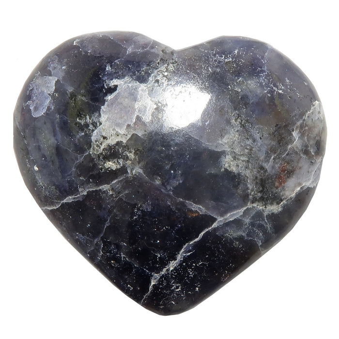 indigo iolite heart with white crackles