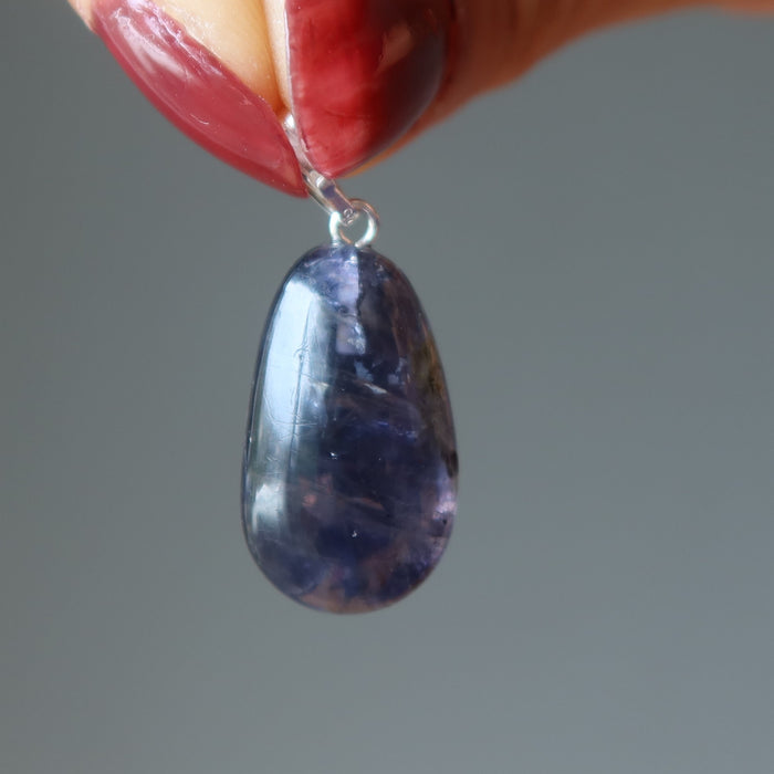 Iolite Pendant Wealth Watcher Gem Sterling Silver