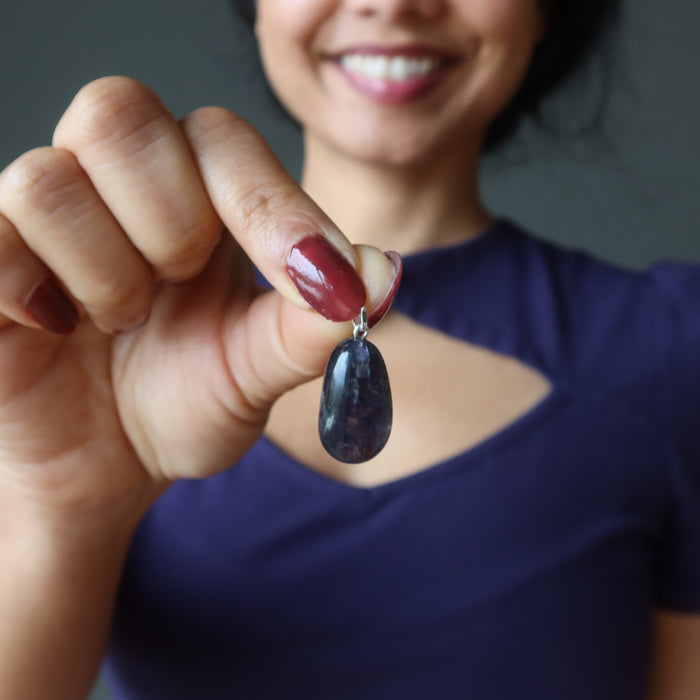 Iolite Pendant Wealth Watcher Gem Sterling Silver