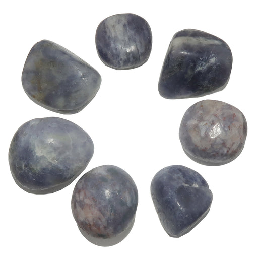 7 iolite tumbled stones