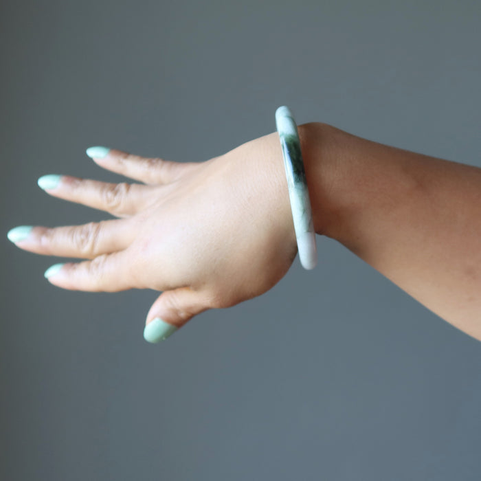 Jade Bangle Bracelet Abundance Circle Green Burmese Gem