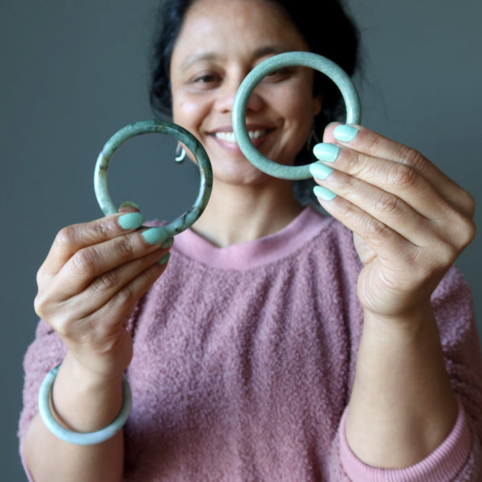Jade Bangle Bracelet Abundance Circle Green Burmese Gem