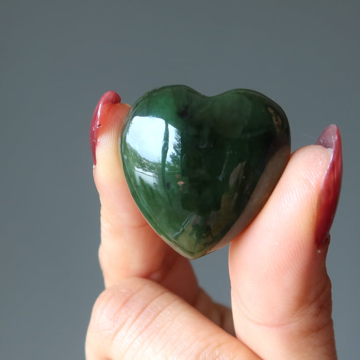Jade Heart Love is a Precious Gem Canadian Nephrite Crystal