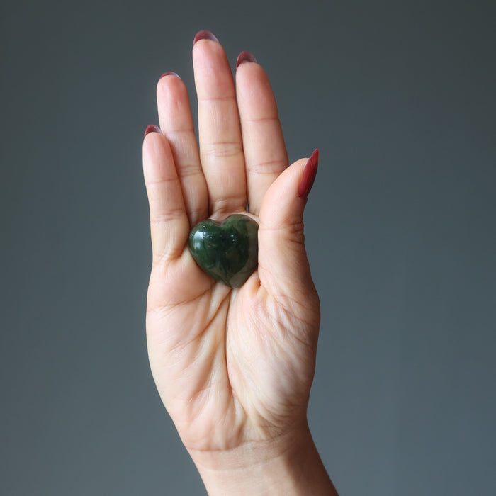 Jade Heart Love is a Precious Gem Canadian Nephrite Crystal