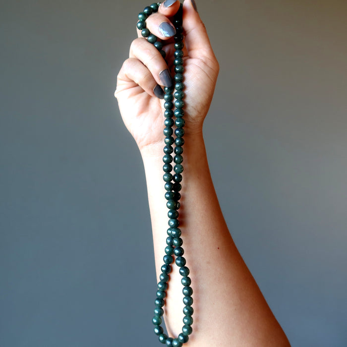 Jade Necklace Classy Dark Green Burmese Jadeite Crystal
