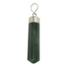 dark green nephrite jade point on sterling silver pendant