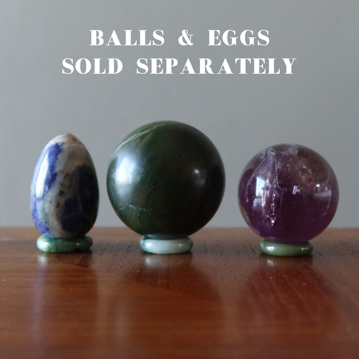balls and eggs on jade rings