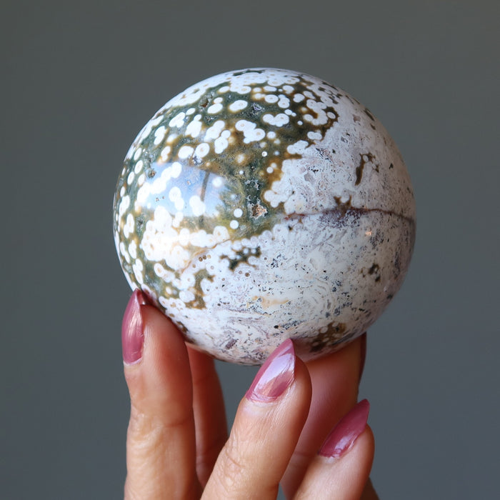 spotted ocean jasper sphere