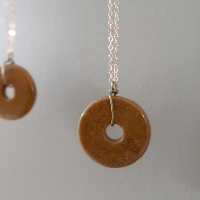 zooming in the Brown Jasper Donut Amulet 