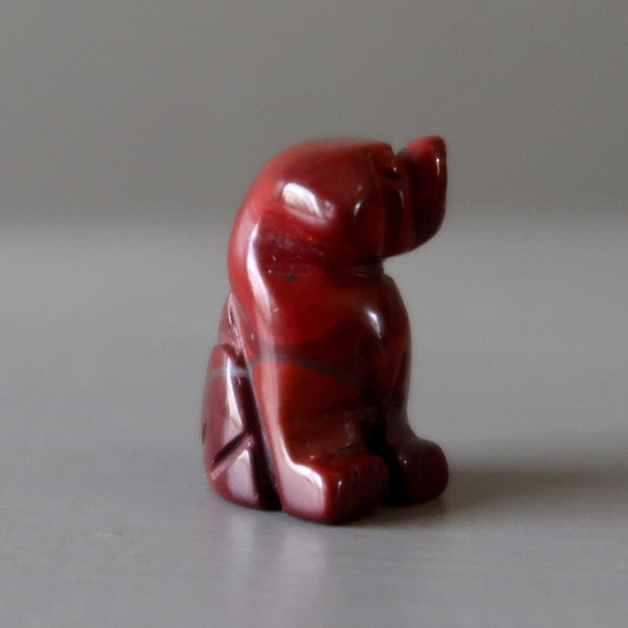 red jasper dog figurine