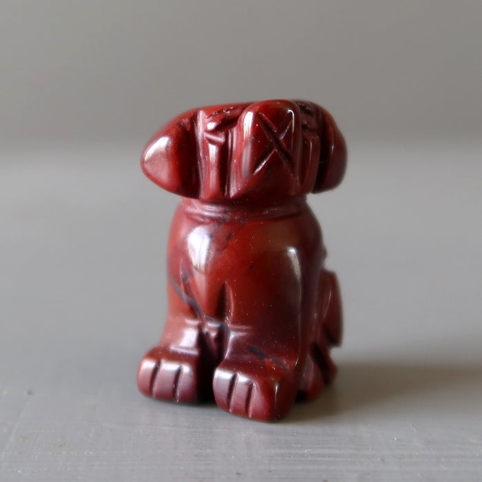 red jasper dog figurine