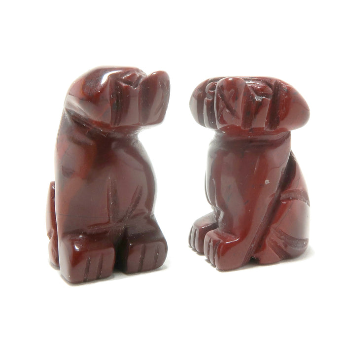 red jasper dog figurines