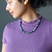 sheila of satin crystals wearing Earth Colors Round Bead Jasper Necklace