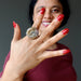 woman wearing jasper ring