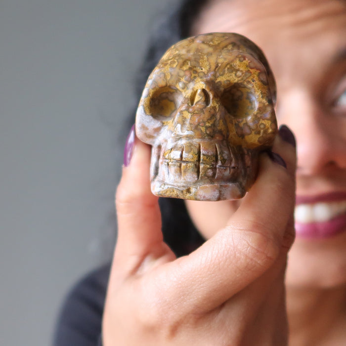 leopard jasper skull
