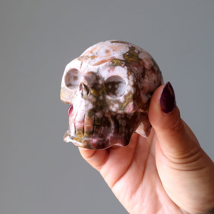 leopard jasper skull
