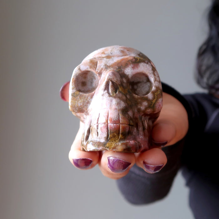 leopard jasper skull