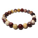 multi colored mookaite jasper round beaded stretch bracelet in 7-8mm