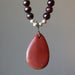 mookaite jasper and red garnet beaded necklace