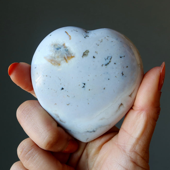 white ocean jasper heart