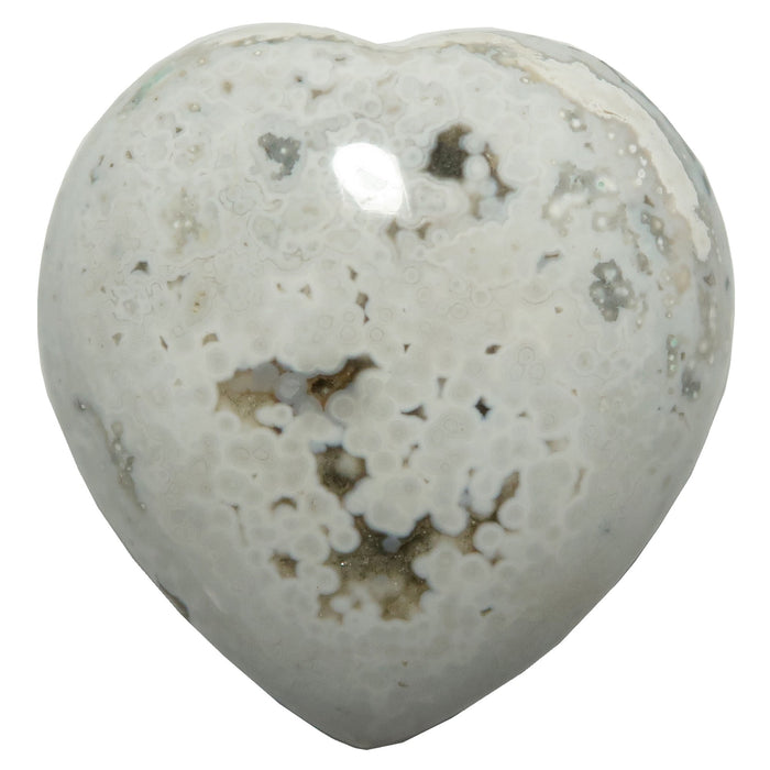 white ocean jasper heart
