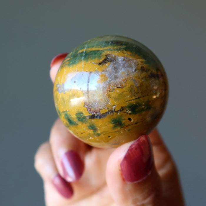 yellow ocean jasper sphere