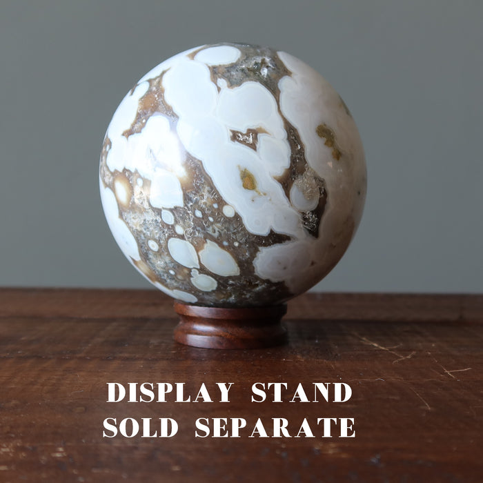 ocean jasper sphere on ball stand