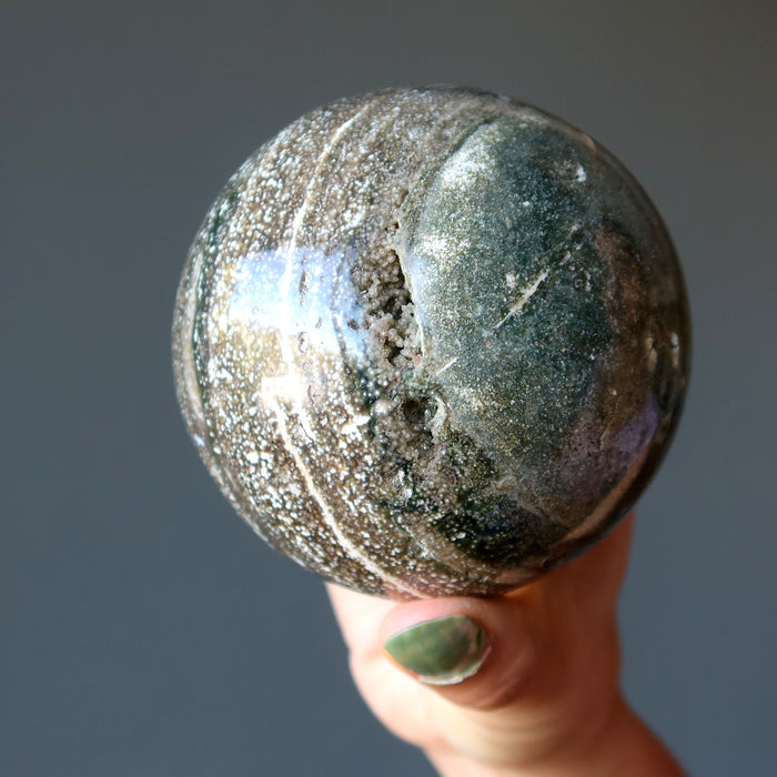 spotted ocean jasper sphere