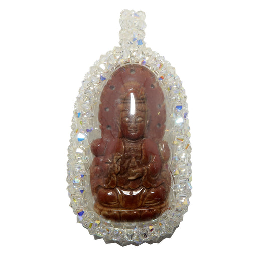 red jasper kwan yin pendant