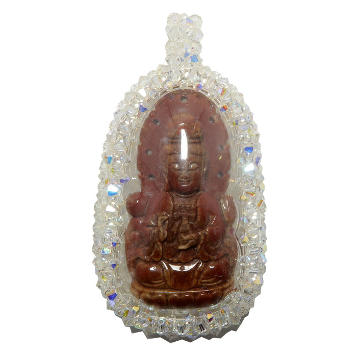 red jasper kwan yin pendant