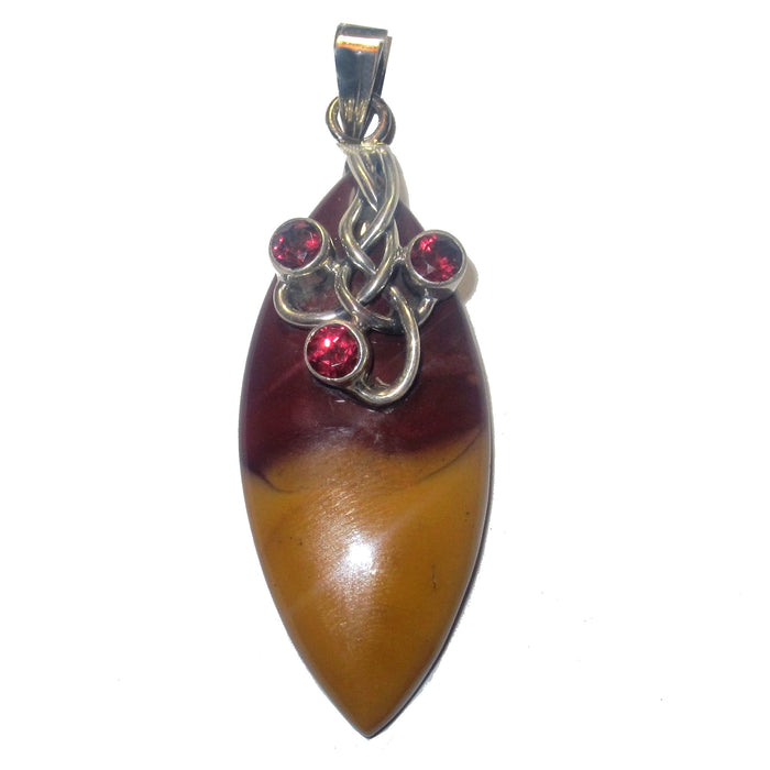 mookaite jasper and garnet pendant