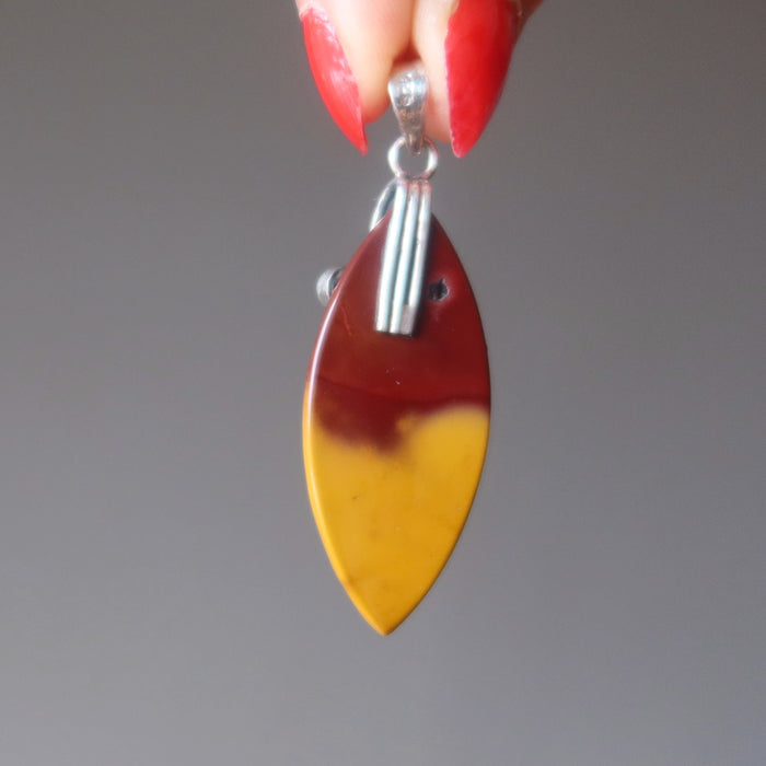 mookaite jasper and garnet pendant
