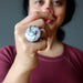woman wearing purple jasper ring