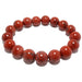 red jasper round beaded stretch bracelet