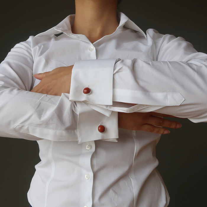 red jasper cufflinks