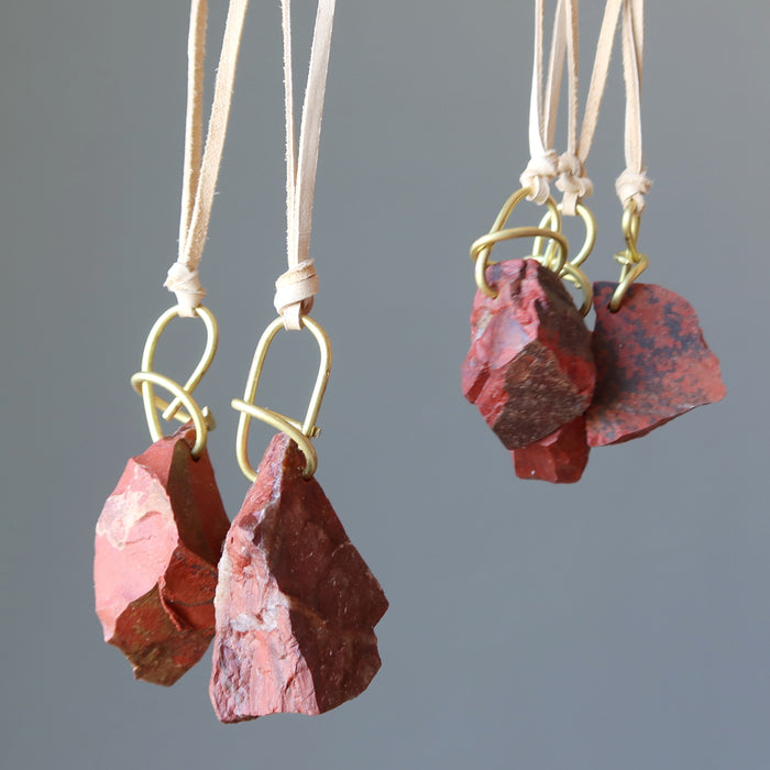 rough red jasper necklaces