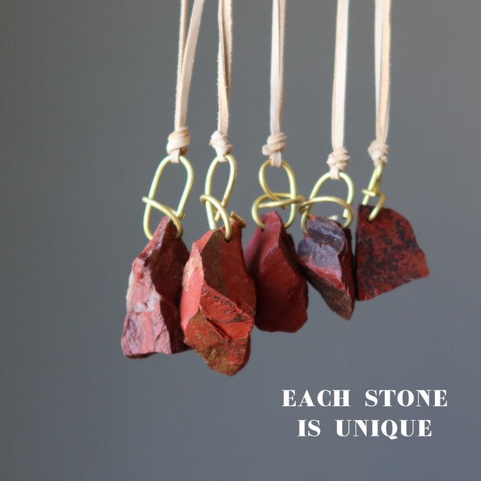 rough red jasper necklaces