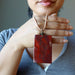 red jasper rectangle necklace