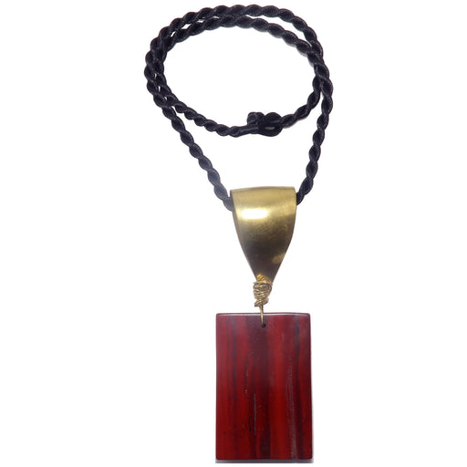 red jasper rectangle necklace