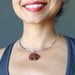 jasper bear choker necklace modeled on female