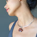 jasper bear choker necklace modeled on female