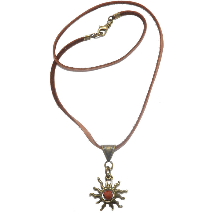 red jasper sun necklace