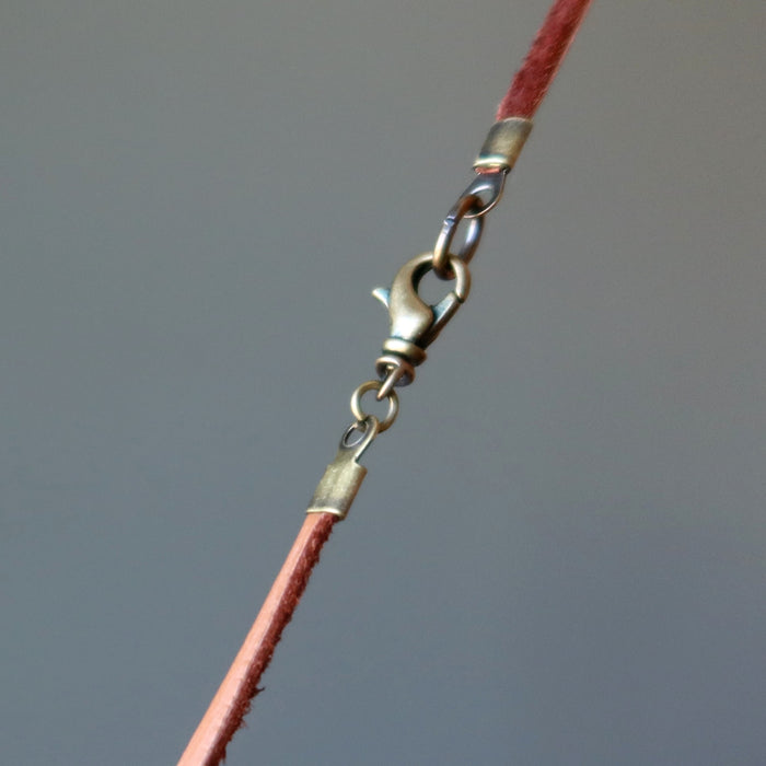 lobster claw clasp of red jasper sun necklace