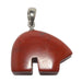 red jasper bear on silver pendant bail