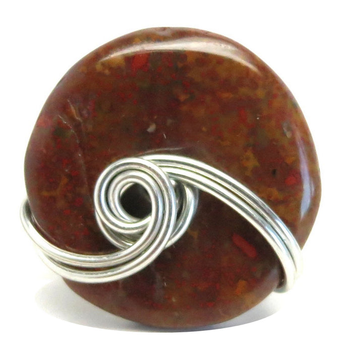 red jasper silver wire ring
