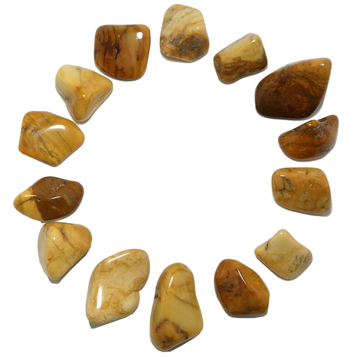 14 yellow jasper tumbled stones