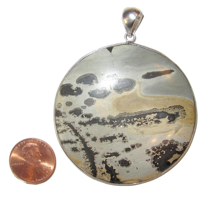 Jasper Pendant Dendritic Earth Tribute Crystal Big Round Healing