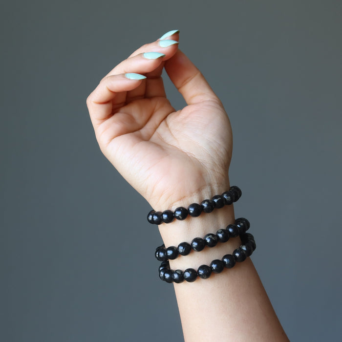 Jet Bracelet Gold Pyrite Fortune Flecks Crystal