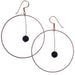 jet stones in big copper hoop earrings